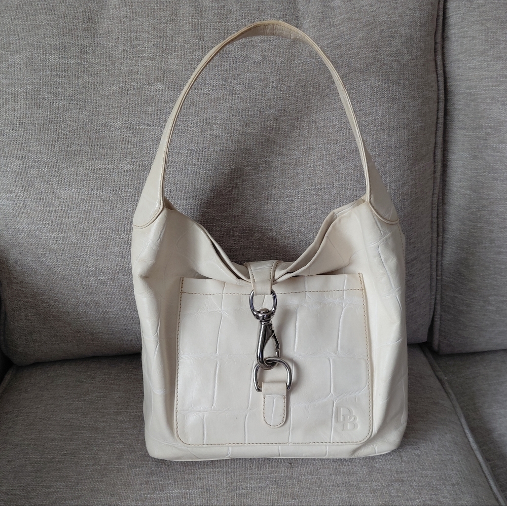 Dooney Bourke Croc Embosed Leather Hobo Bag